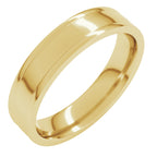 Round-Edge Grooved Comfort-Fit Half Round Band