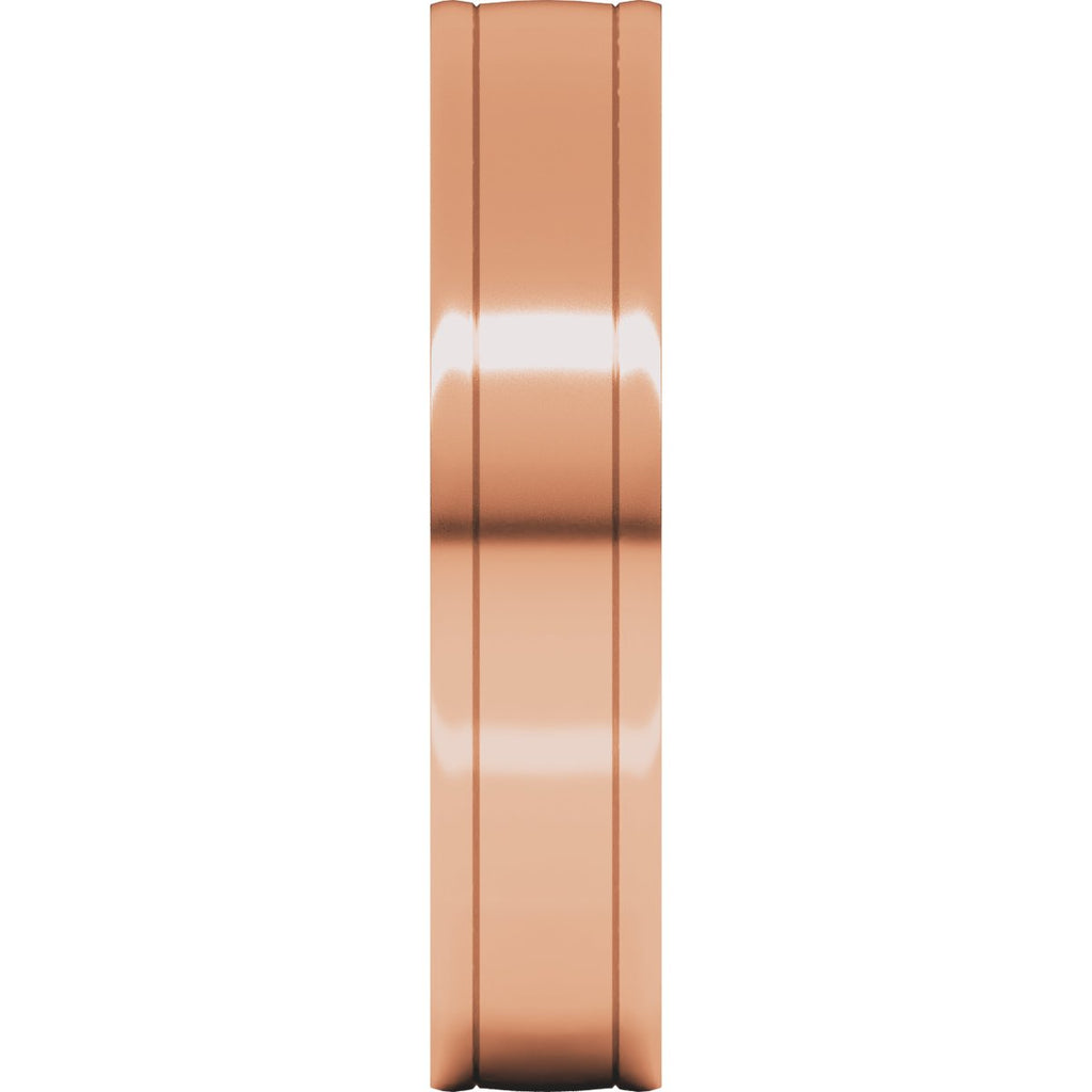 Round-Edge Grooved Comfort-Fit Half Round Band
