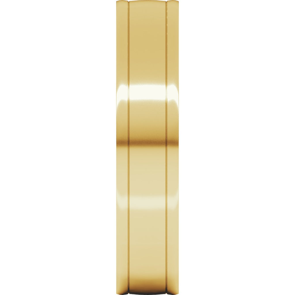 Round-Edge Grooved Comfort-Fit Half Round Band