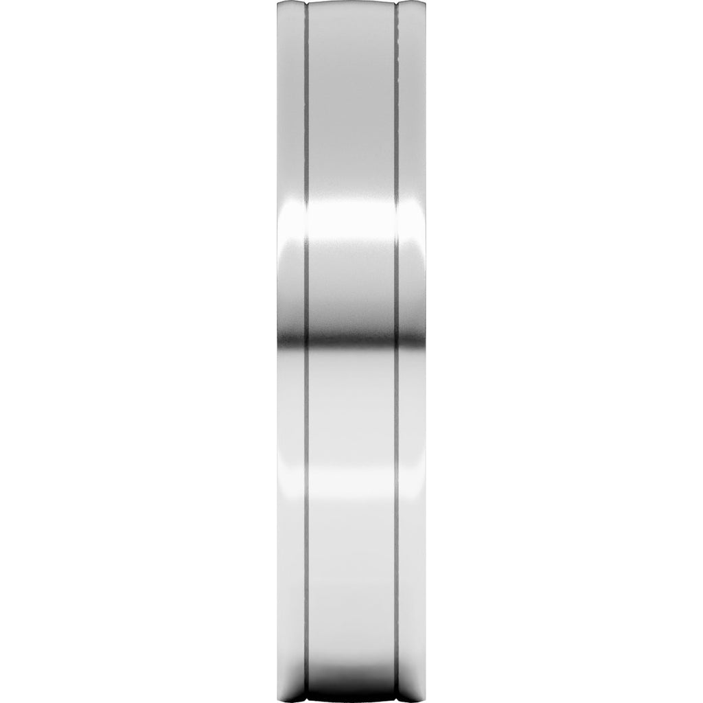 Round-Edge Grooved Comfort-Fit Half Round Band