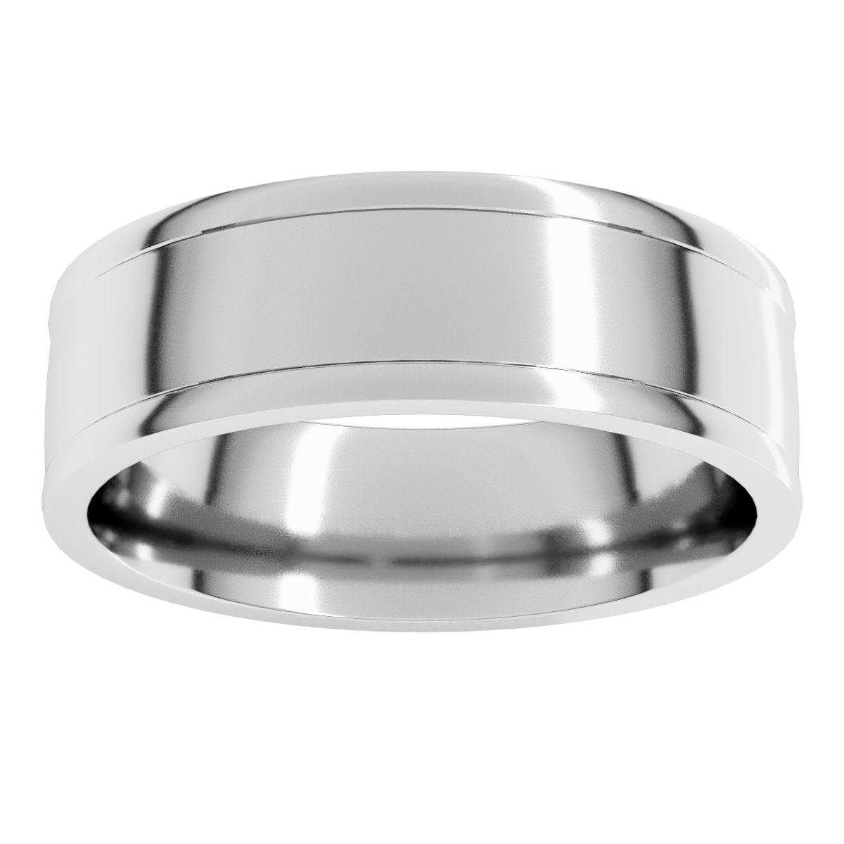 Round-Edge Grooved Comfort-Fit Half Round Band