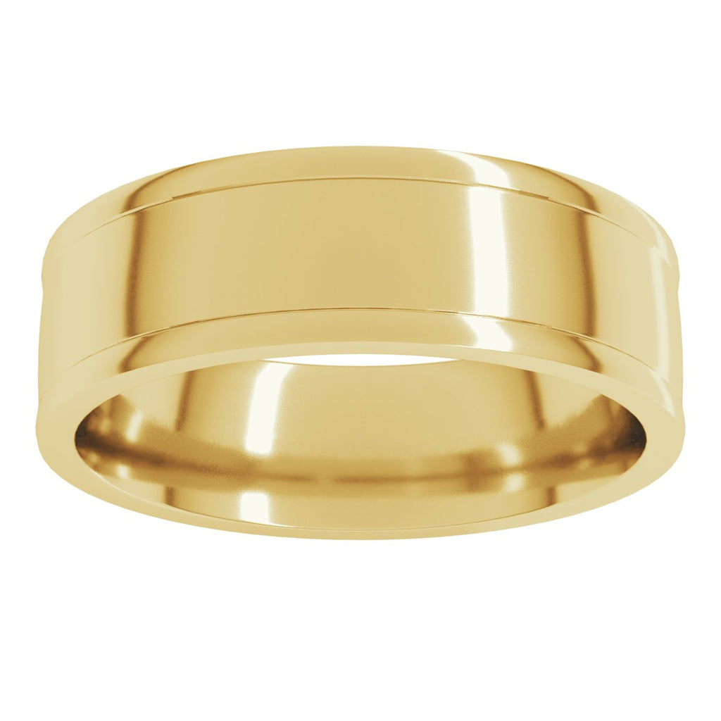 Round-Edge Grooved Comfort-Fit Half Round Band