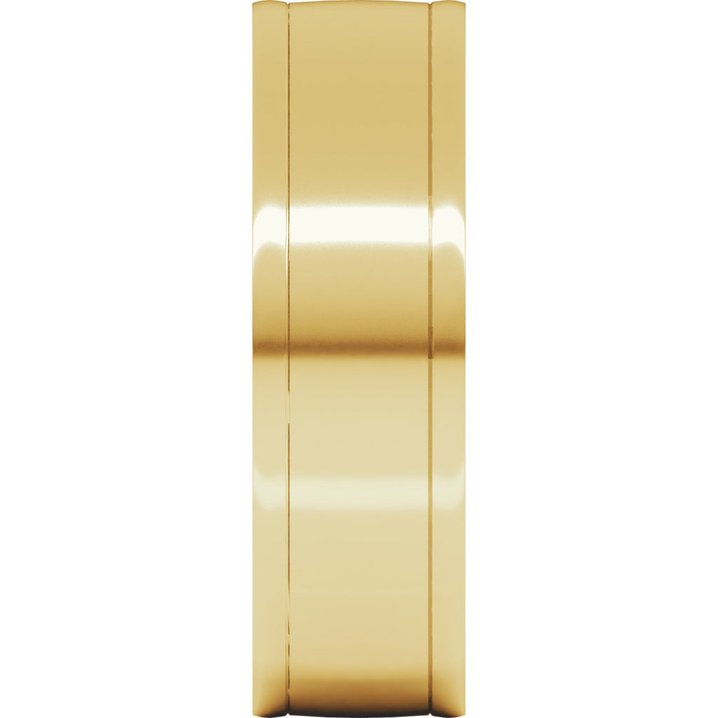 Round-Edge Grooved Comfort-Fit Half Round Band