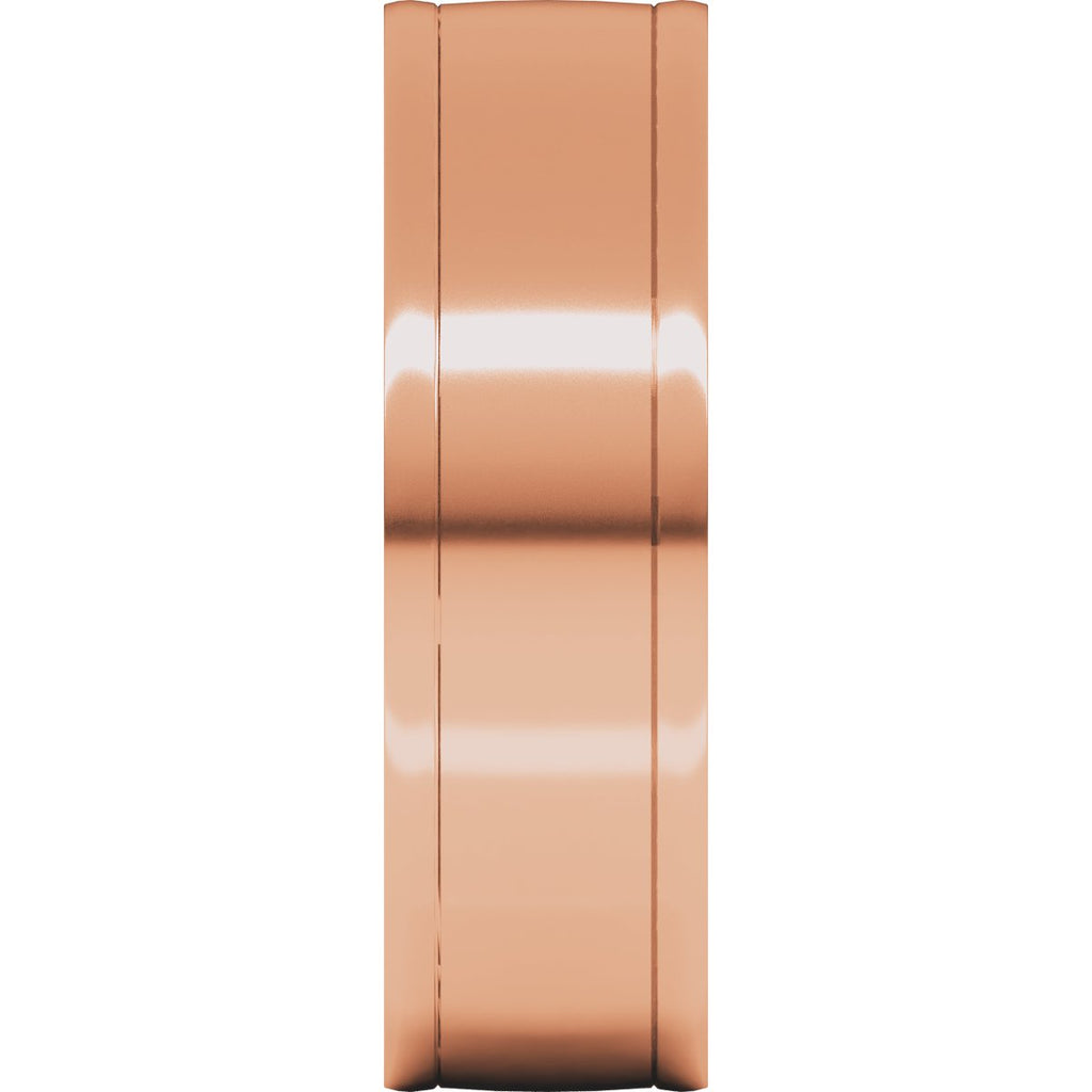 Round-Edge Grooved Comfort-Fit Half Round Band