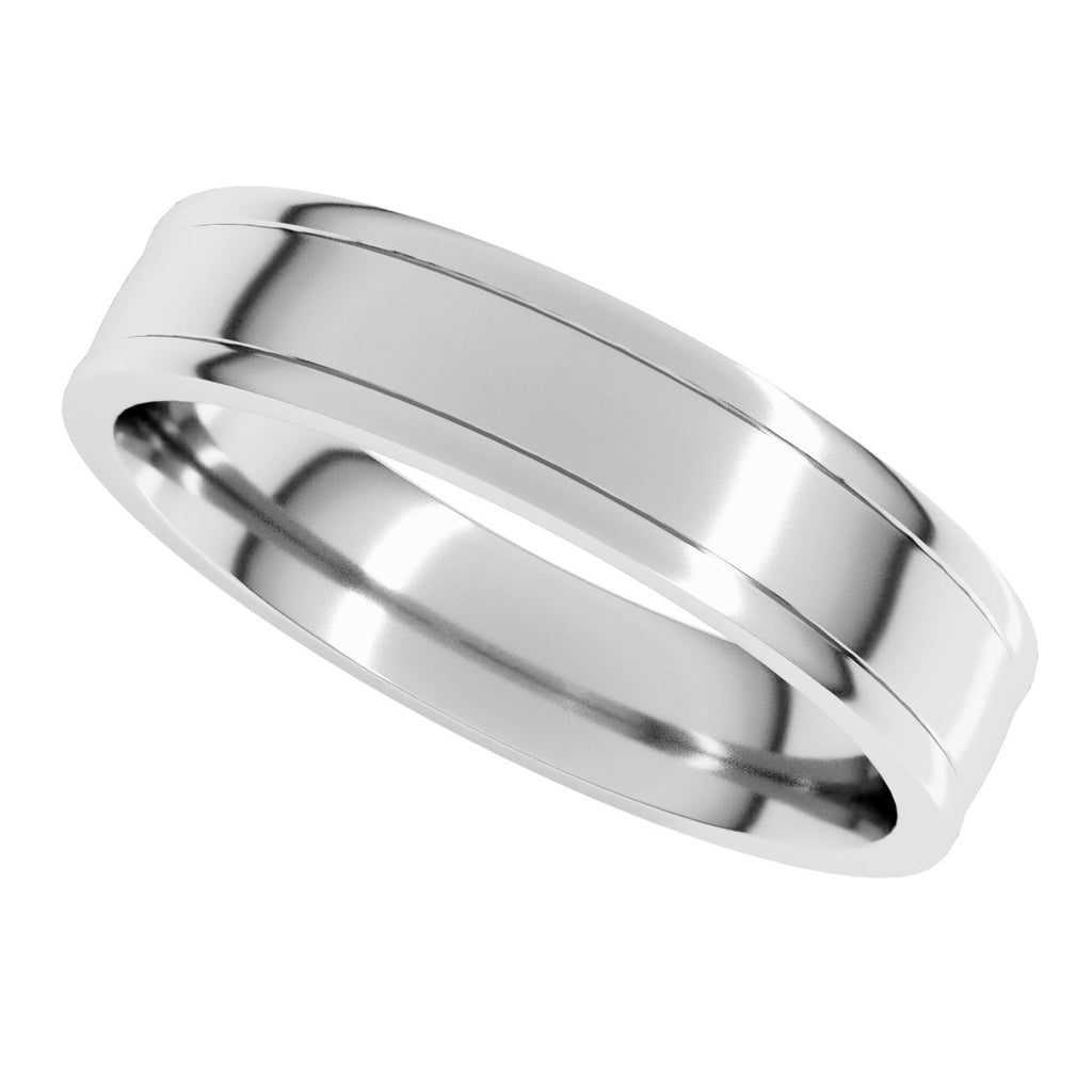 Round-Edge Grooved Comfort-Fit Half Round Band