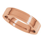 Round-Edge Grooved Comfort-Fit Half Round Band