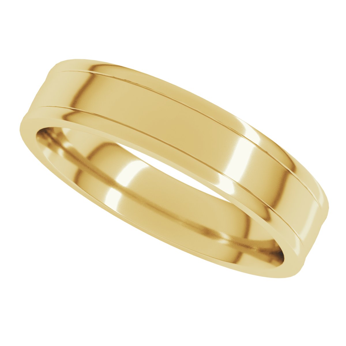 Round-Edge Grooved Comfort-Fit Half Round Band