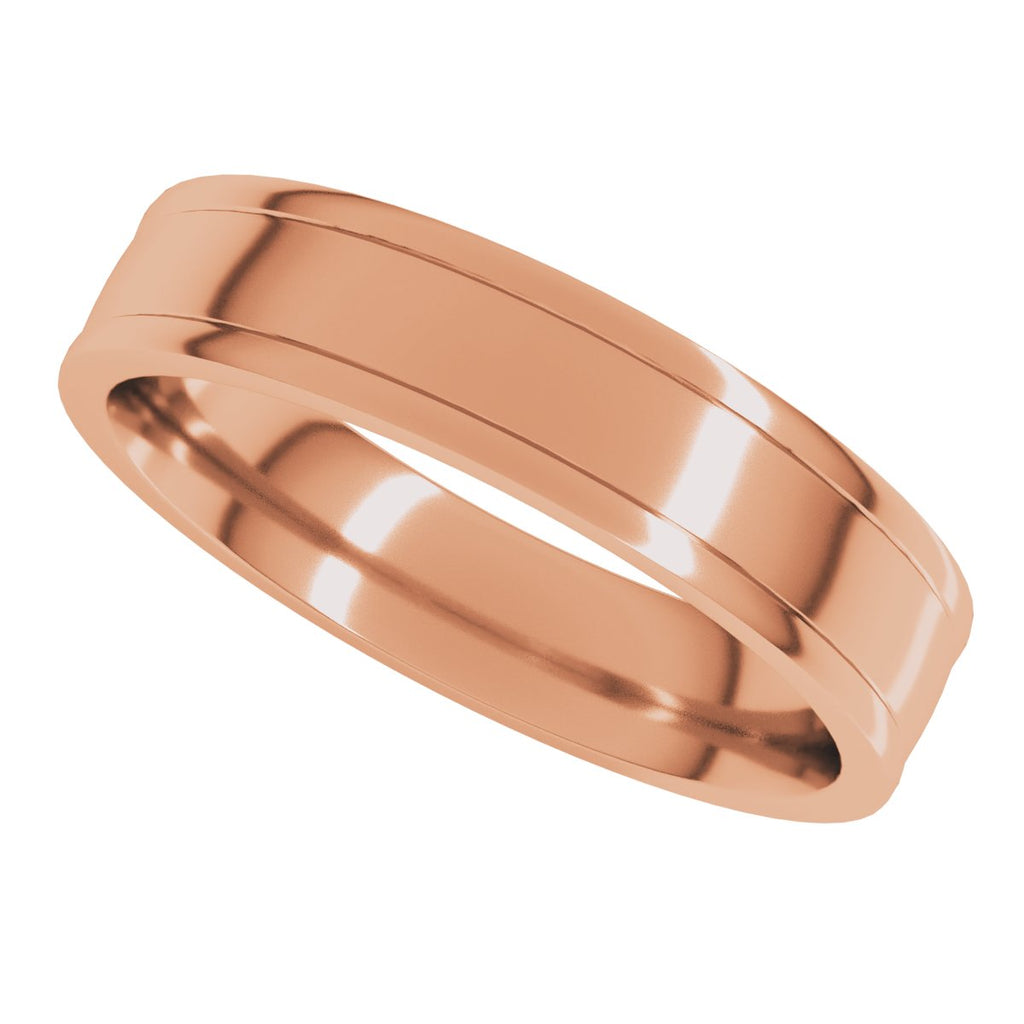 Round-Edge Grooved Comfort-Fit Half Round Band