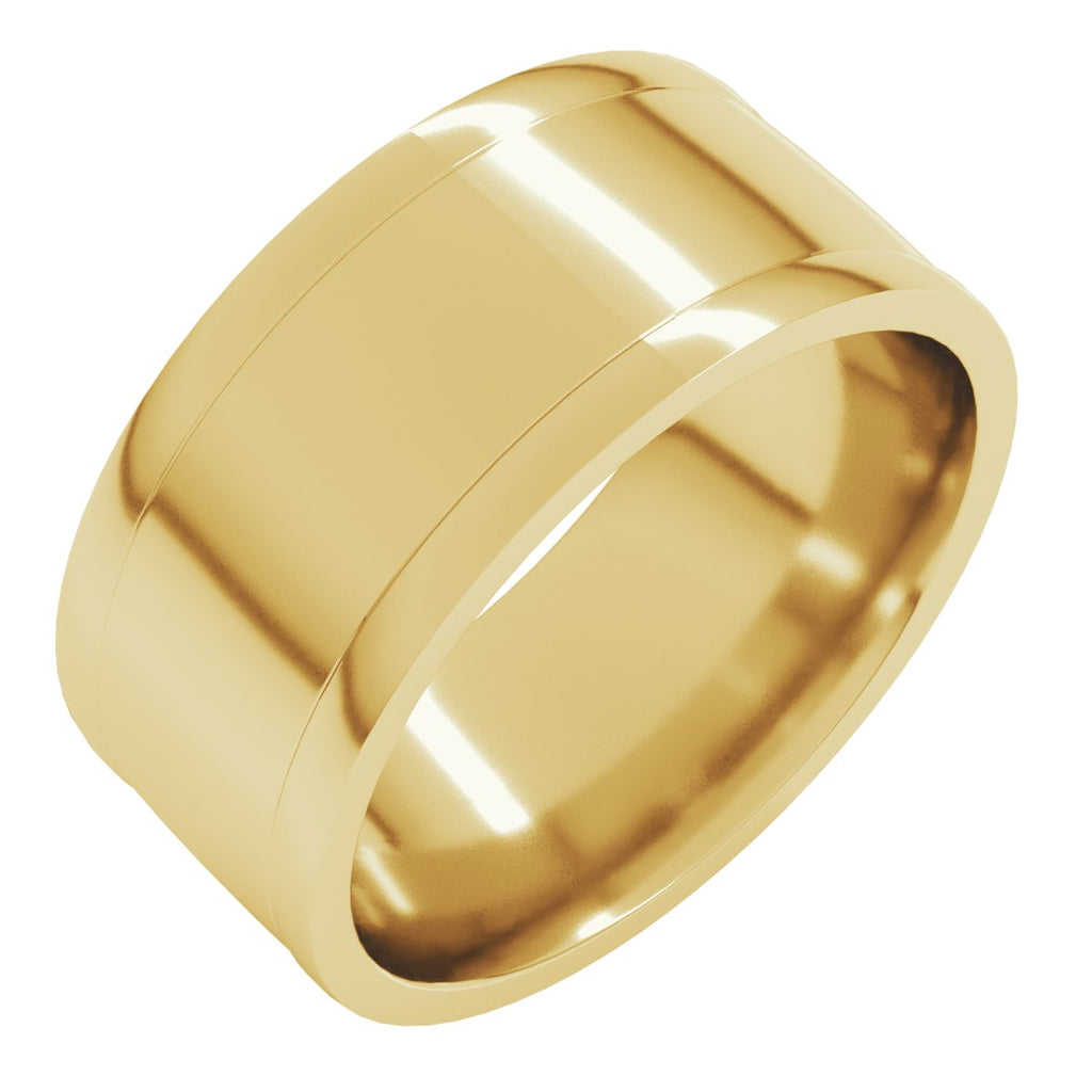 Round-Edge Grooved Comfort-Fit Half Round Band