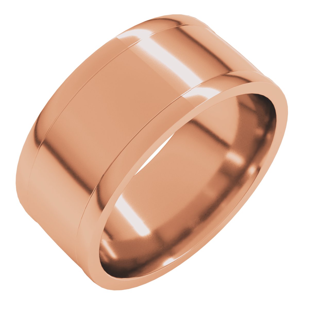Round-Edge Grooved Comfort-Fit Half Round Band