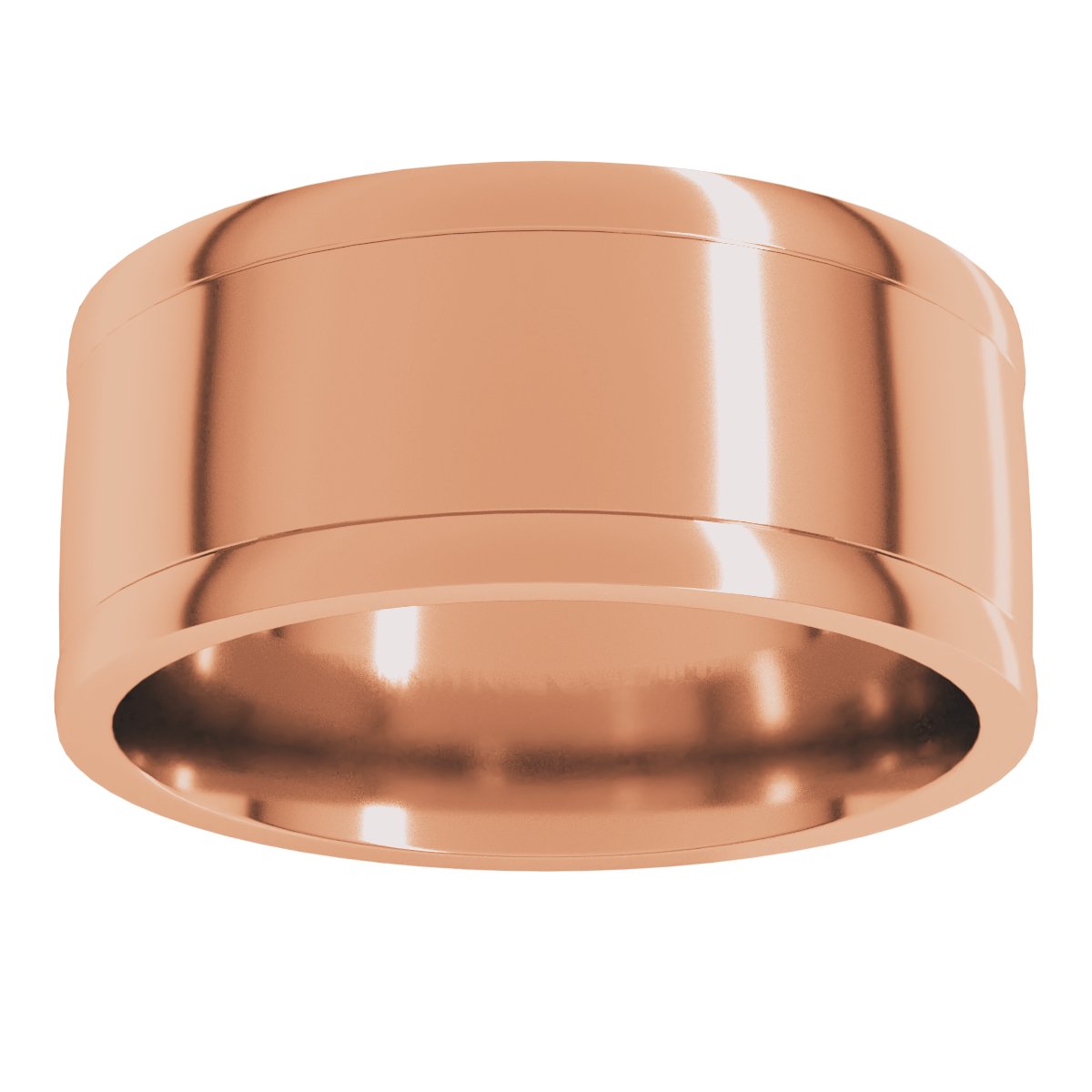 Round-Edge Grooved Comfort-Fit Half Round Band
