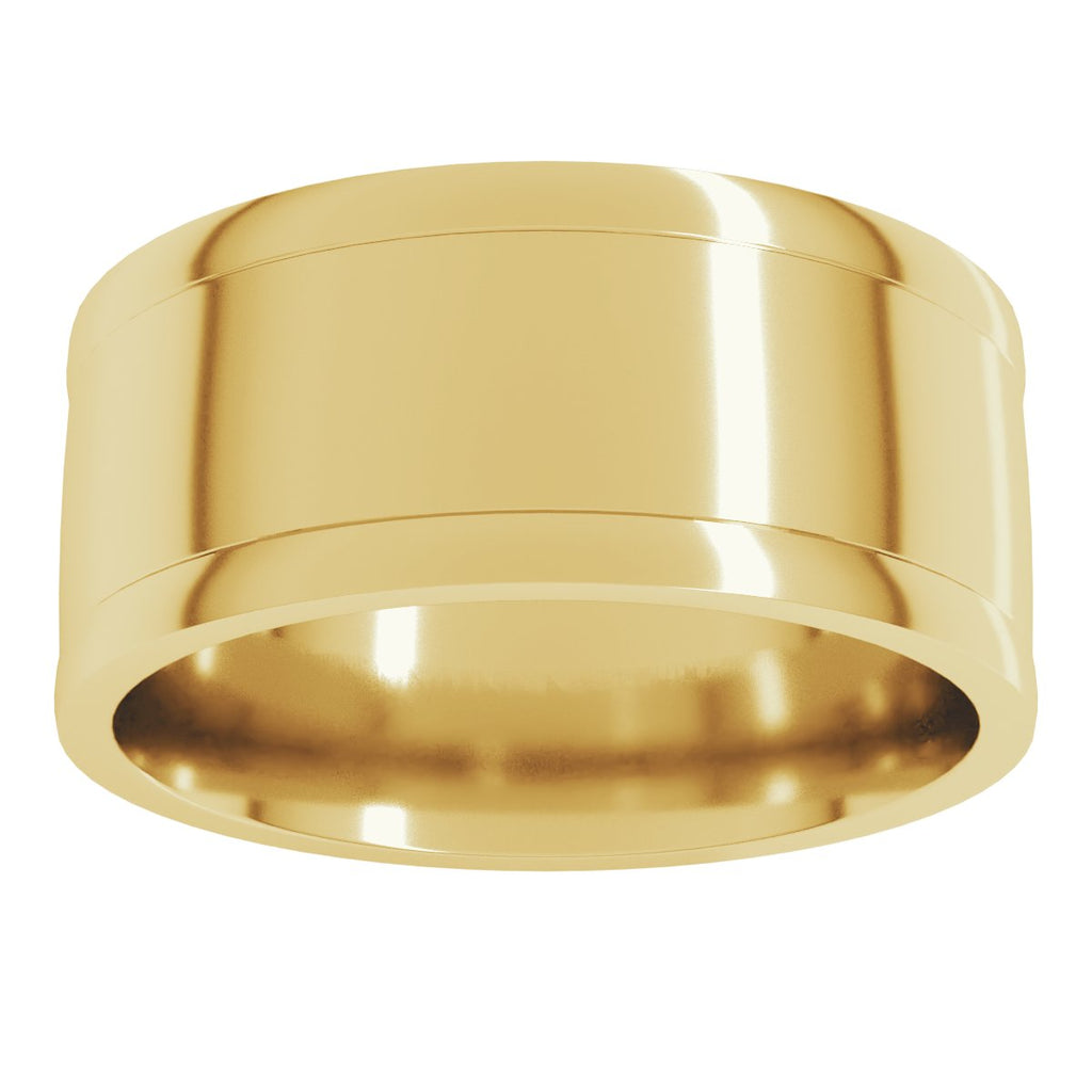 Round-Edge Grooved Comfort-Fit Half Round Band