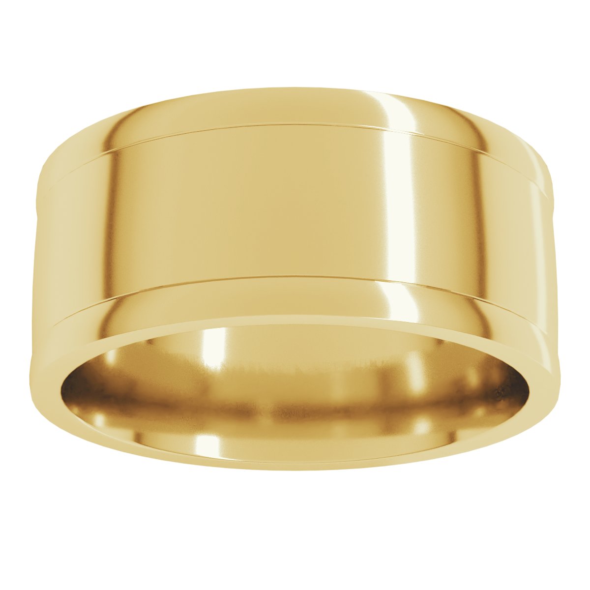 Round-Edge Grooved Comfort-Fit Half Round Band