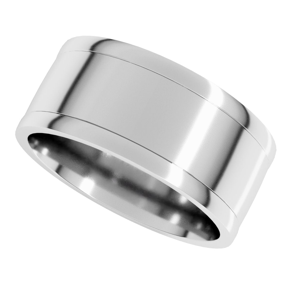 Round-Edge Grooved Comfort-Fit Half Round Band