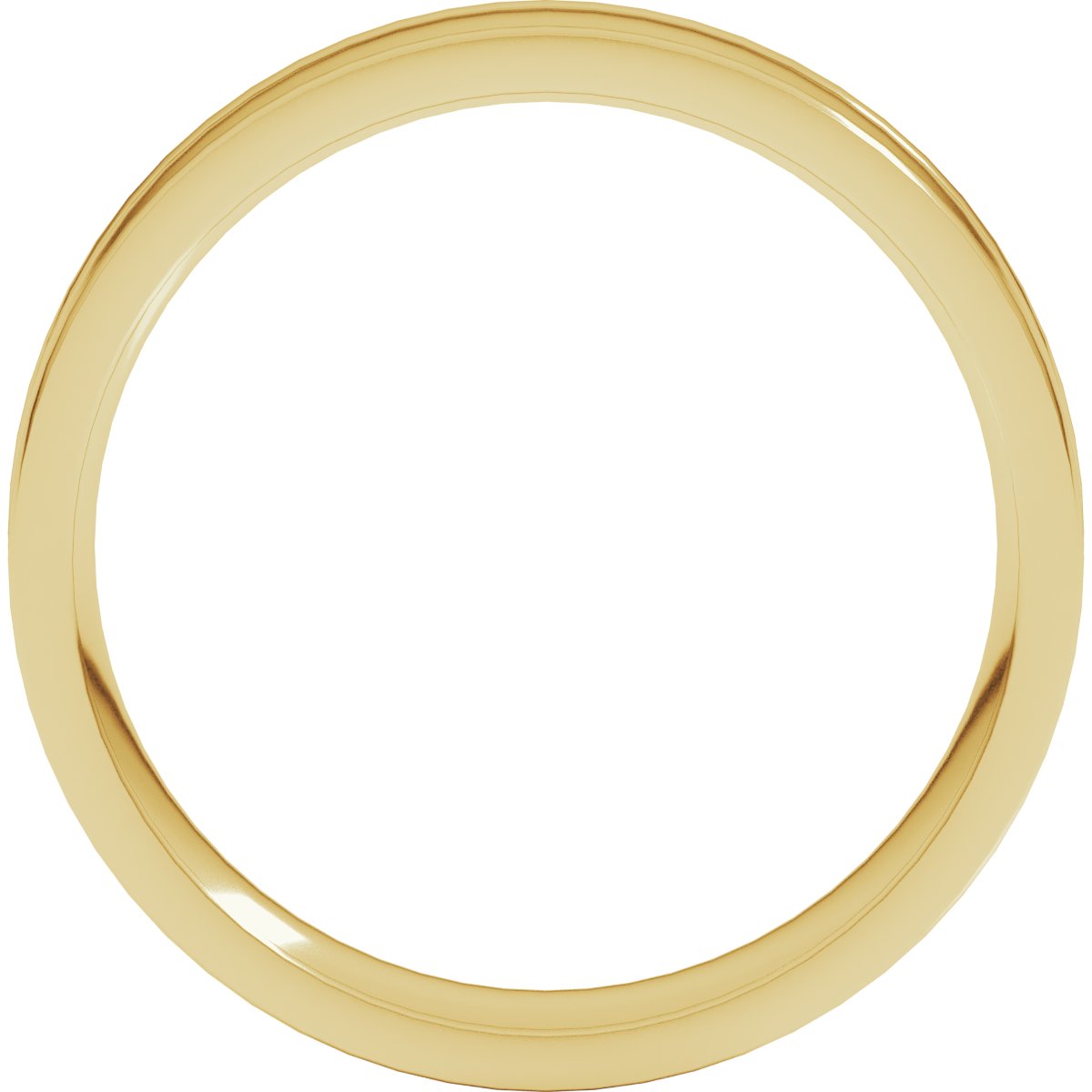 Round-Edge Grooved Comfort-Fit Half Round Band