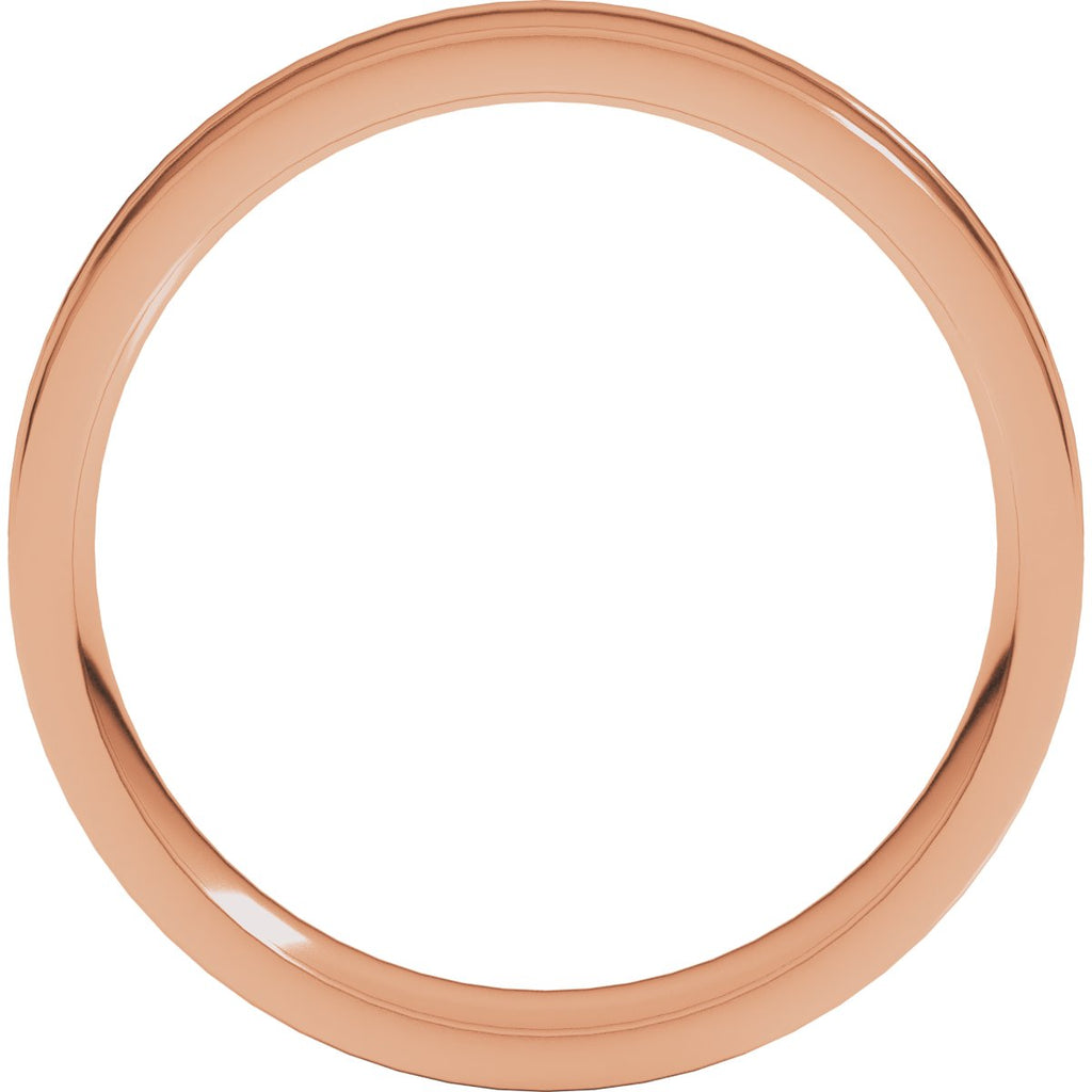 Round-Edge Grooved Comfort-Fit Half Round Band