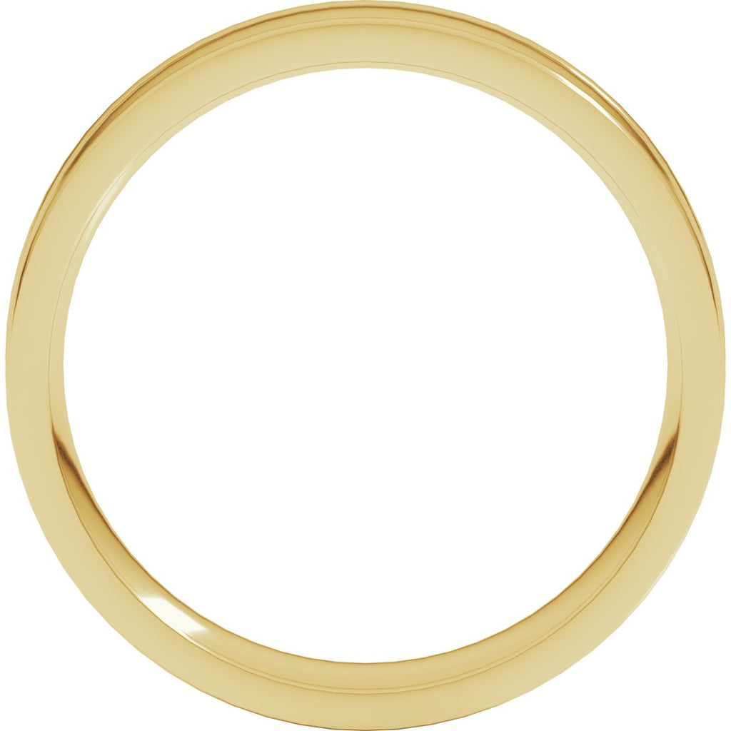 Round-Edge Grooved Comfort-Fit Half Round Band