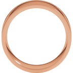 Round-Edge Grooved Comfort-Fit Half Round Band