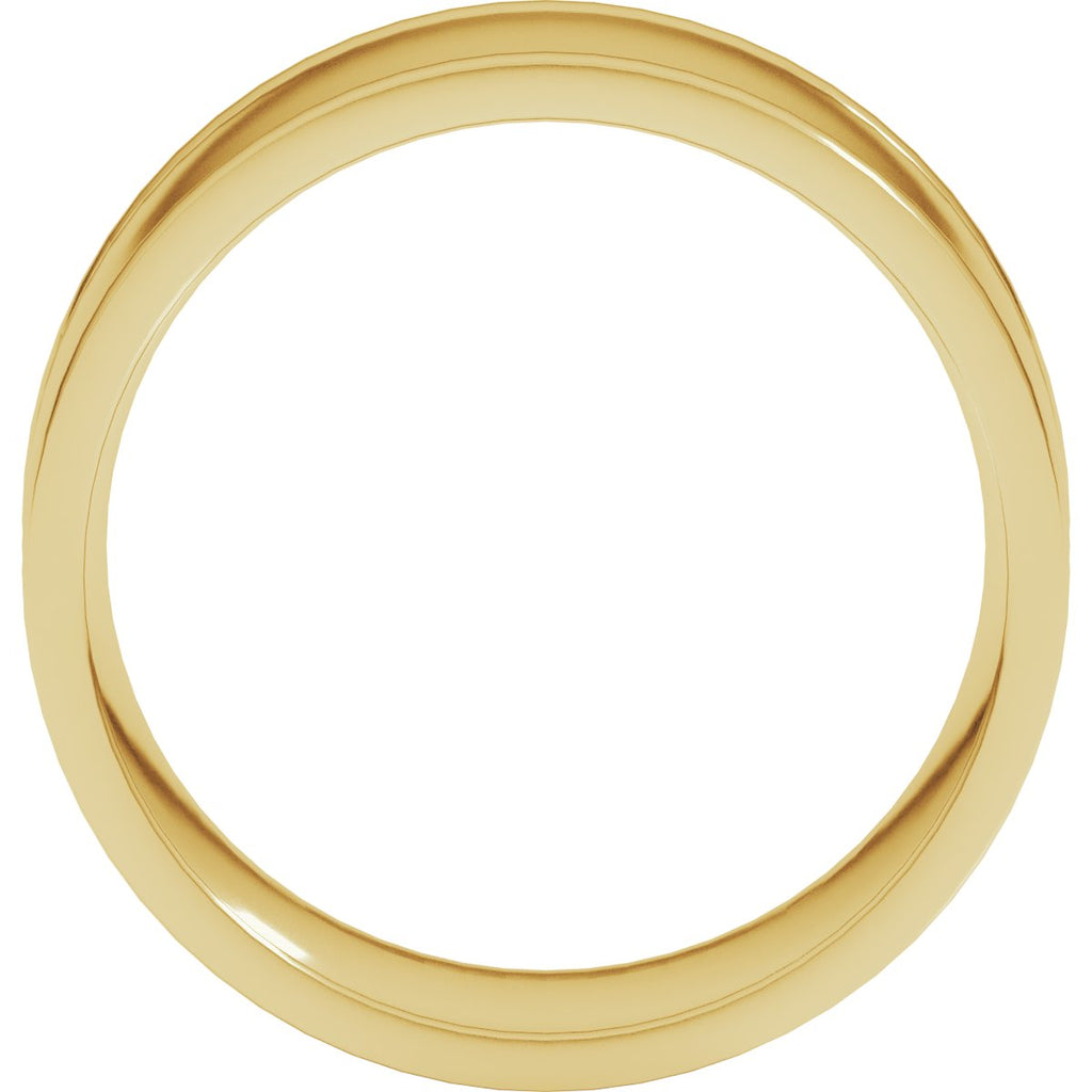 Round-Edge Grooved Comfort-Fit Half Round Band