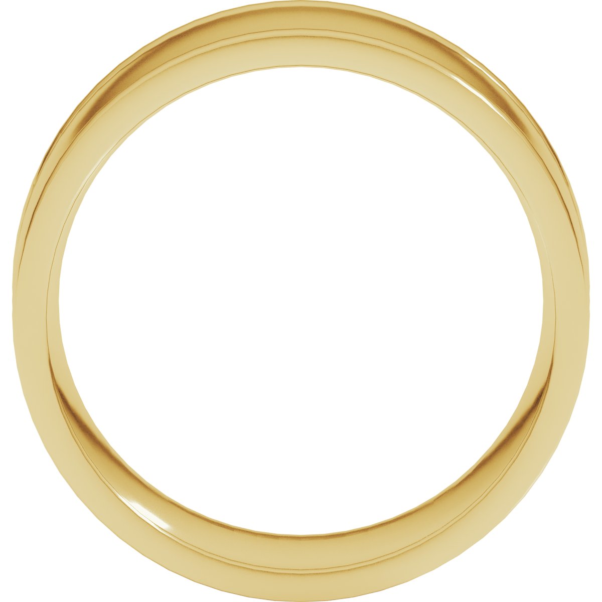 Round-Edge Grooved Comfort-Fit Half Round Band