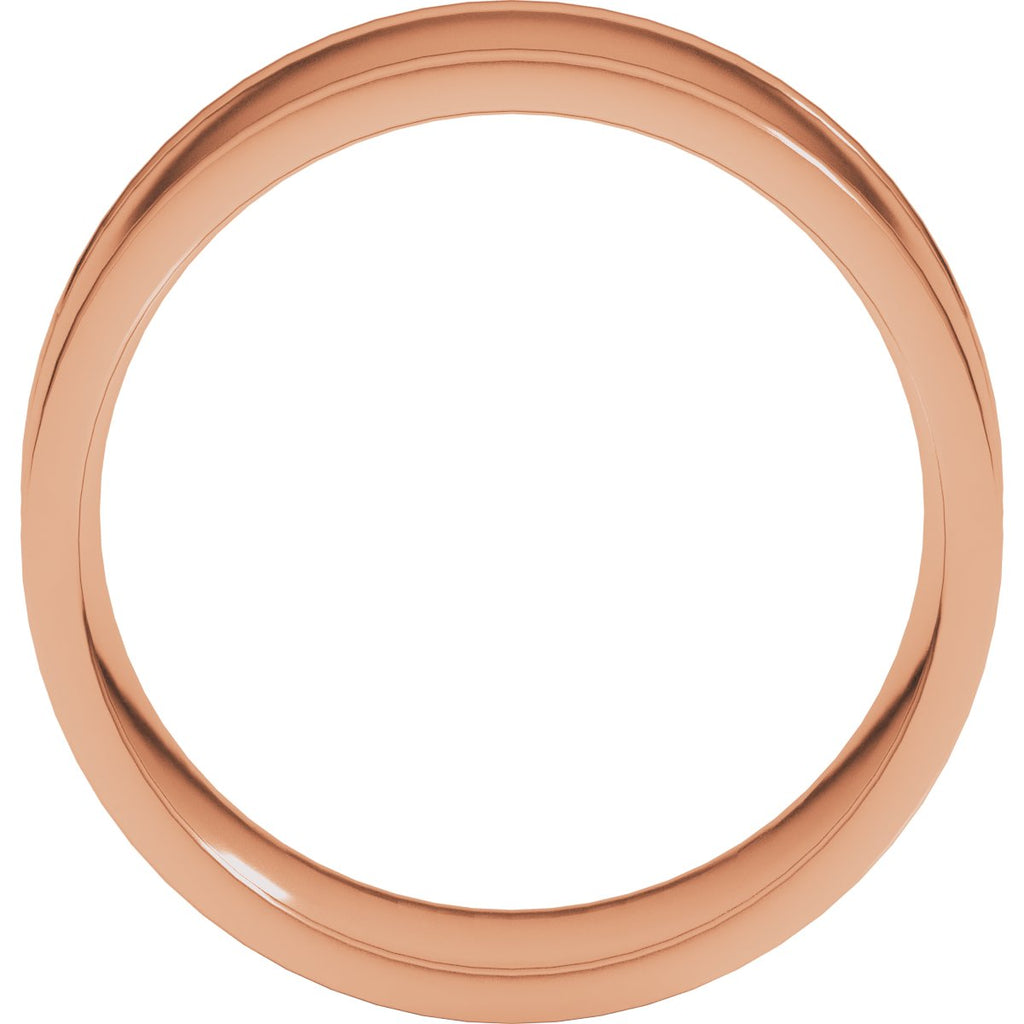 Round-Edge Grooved Comfort-Fit Half Round Band