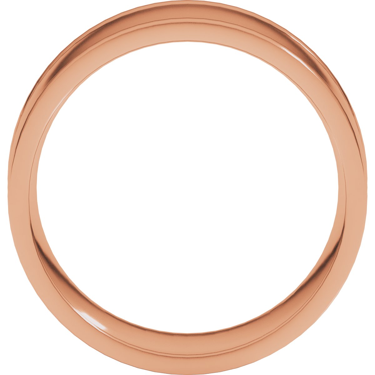 Round-Edge Grooved Comfort-Fit Half Round Band