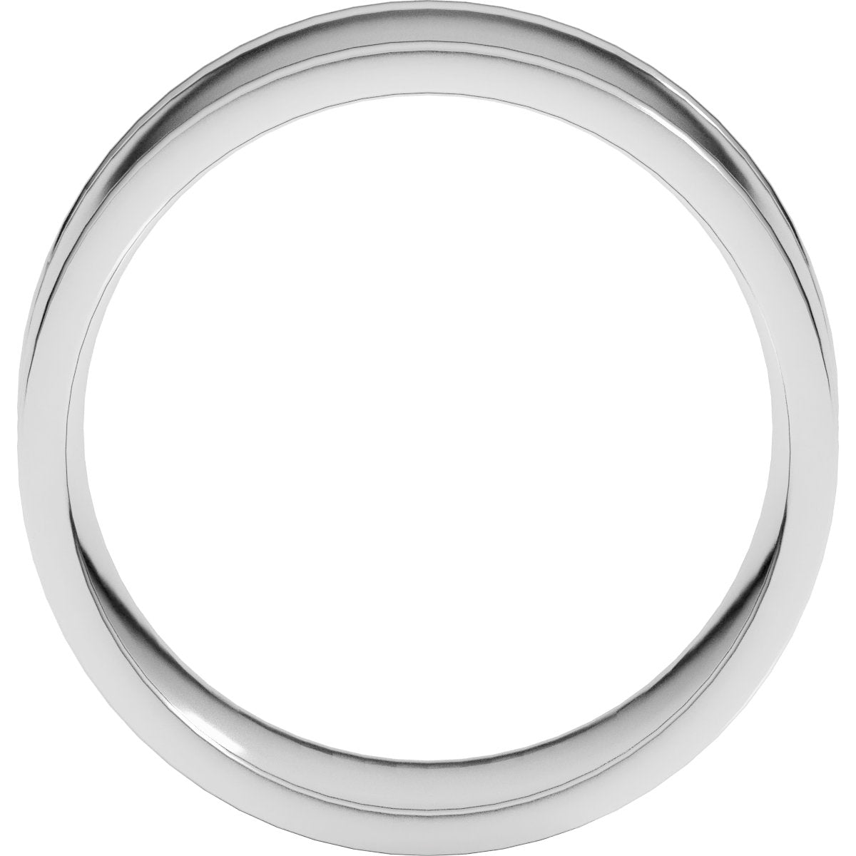 Round-Edge Grooved Comfort-Fit Half Round Band