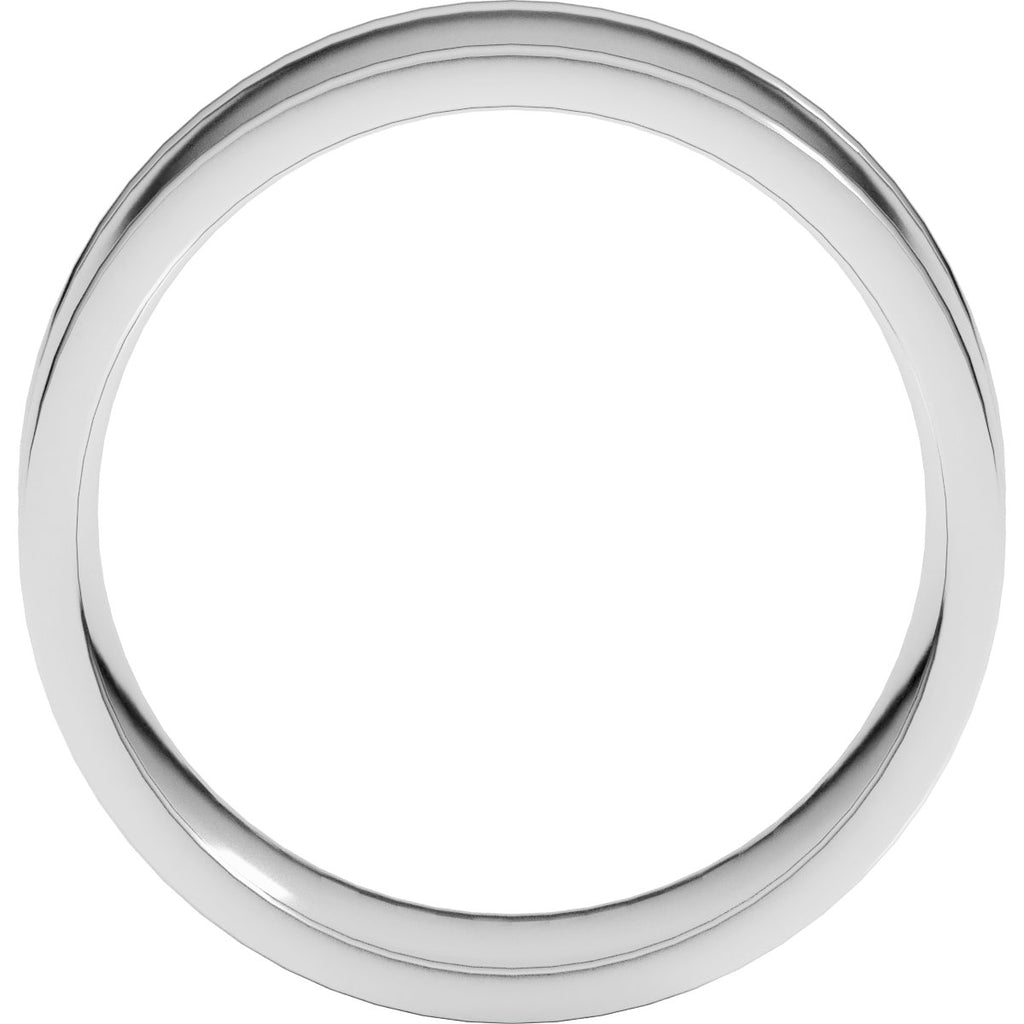 Round-Edge Grooved Comfort-Fit Half Round Band