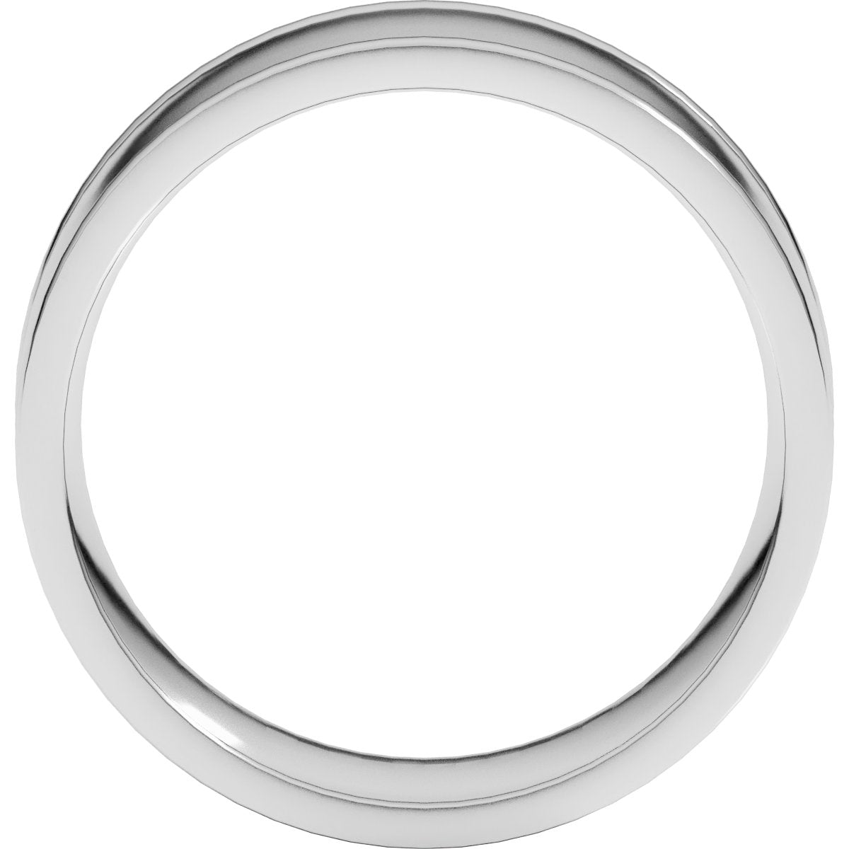 Round-Edge Grooved Comfort-Fit Half Round Band
