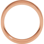 Round-Edge Grooved Comfort-Fit Half Round Band