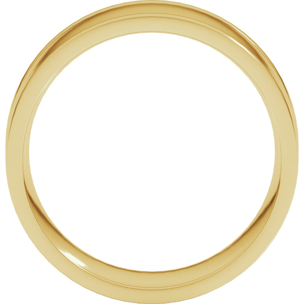 Round-Edge Grooved Comfort-Fit Half Round Band