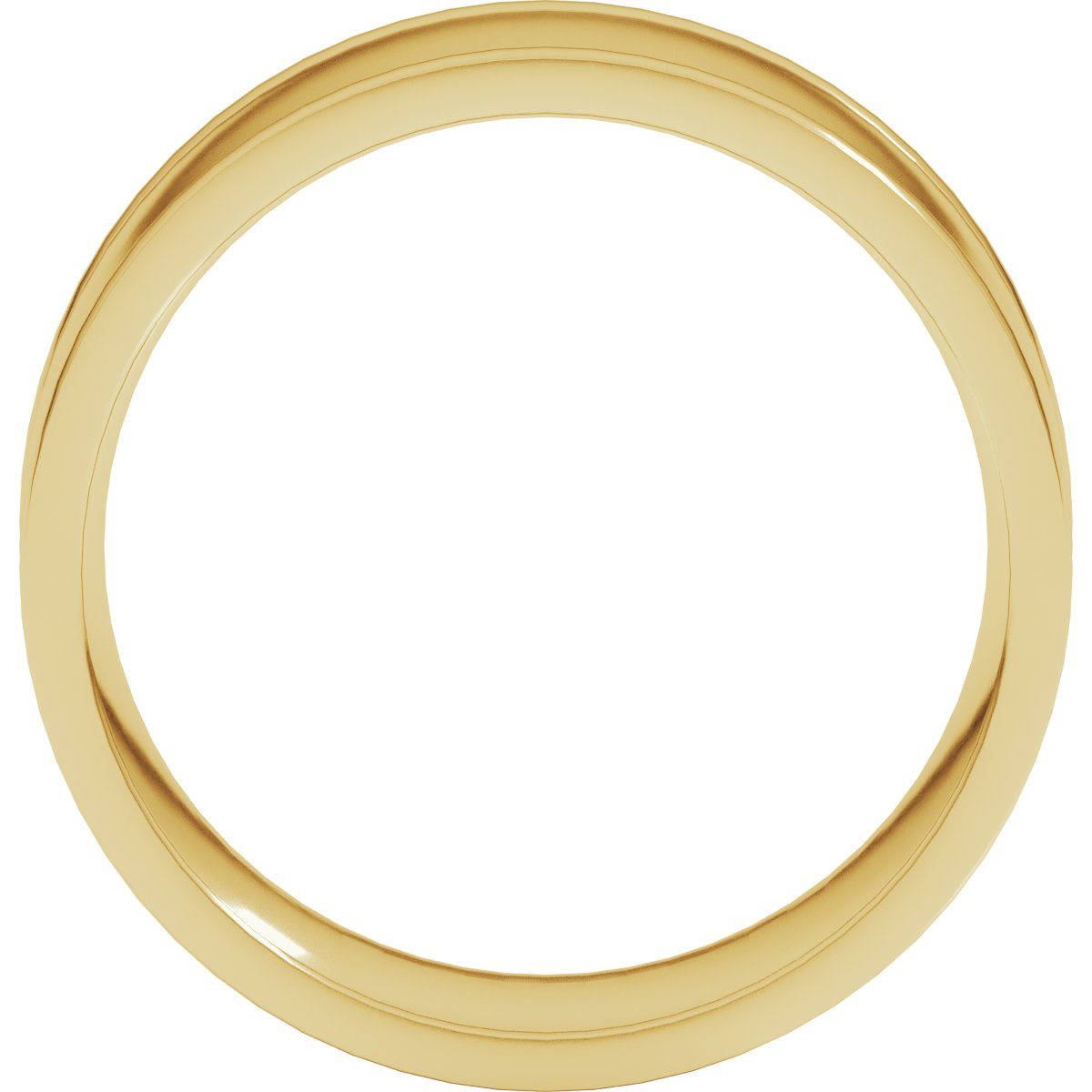 Round-Edge Grooved Comfort-Fit Half Round Band