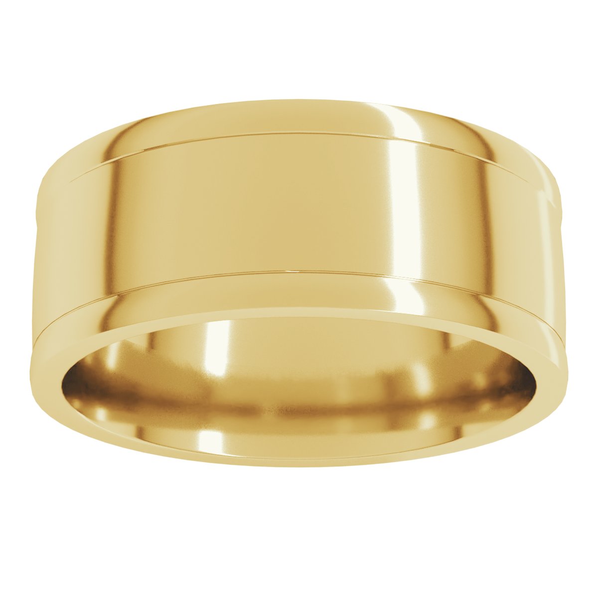 Round-Edge Grooved Comfort-Fit Half Round Band
