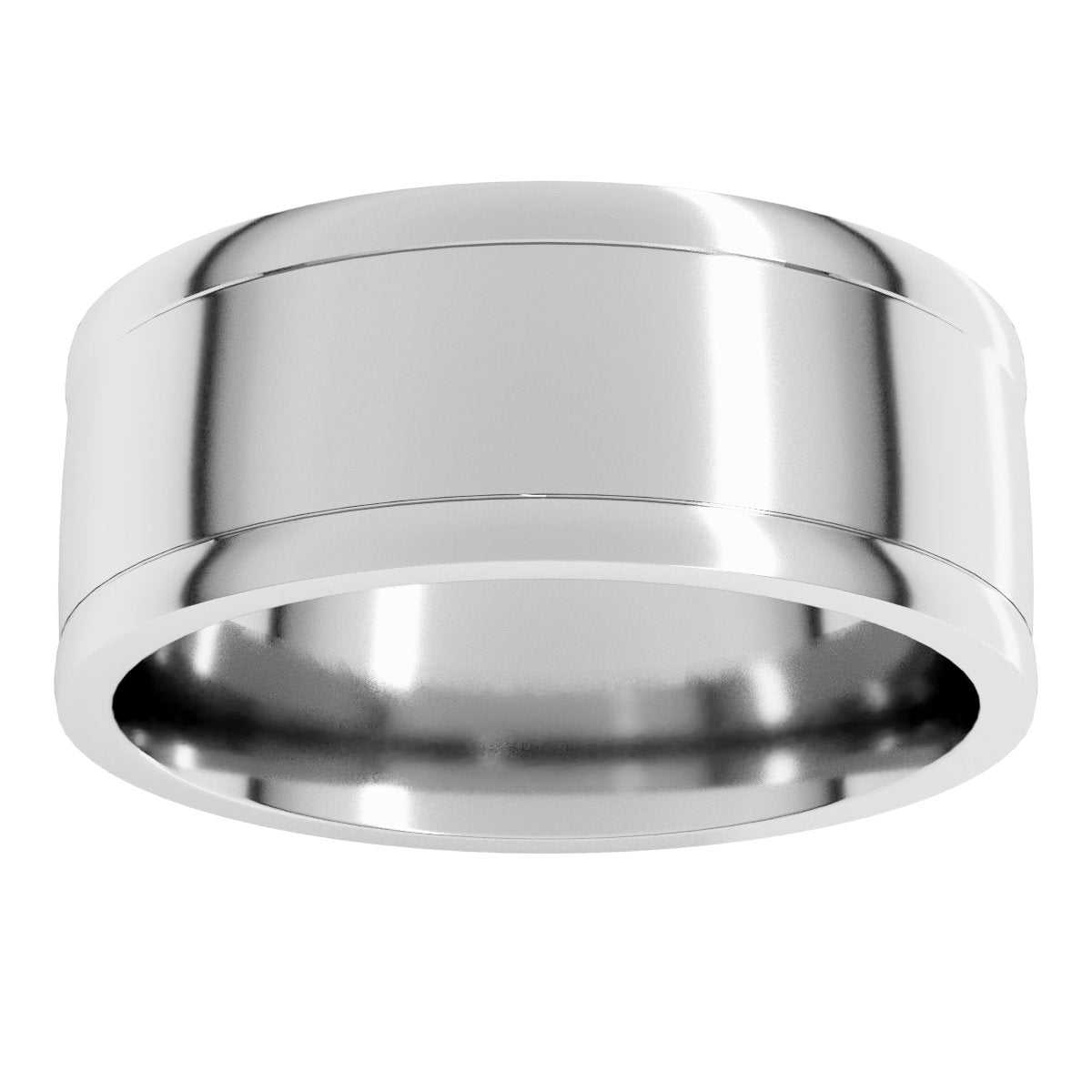 Round-Edge Grooved Comfort-Fit Half Round Band