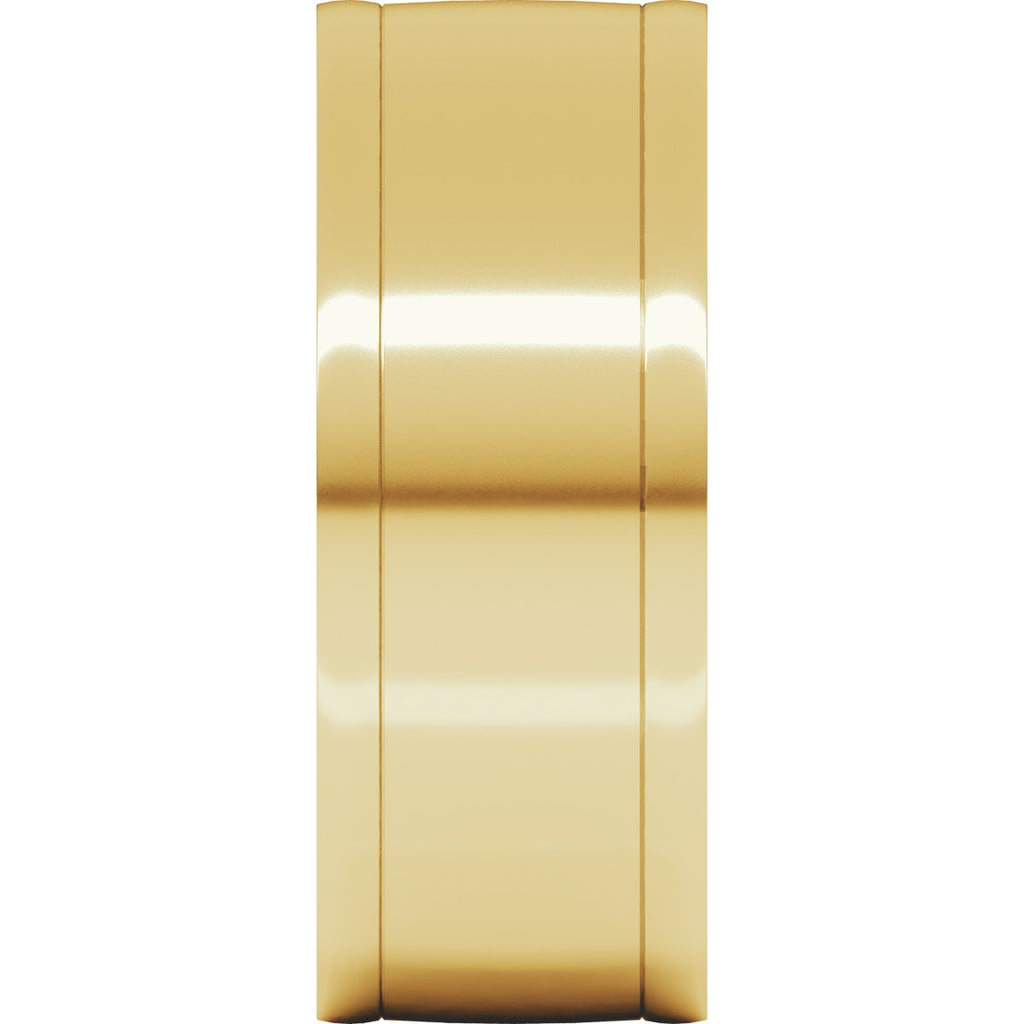 Round-Edge Grooved Comfort-Fit Half Round Band