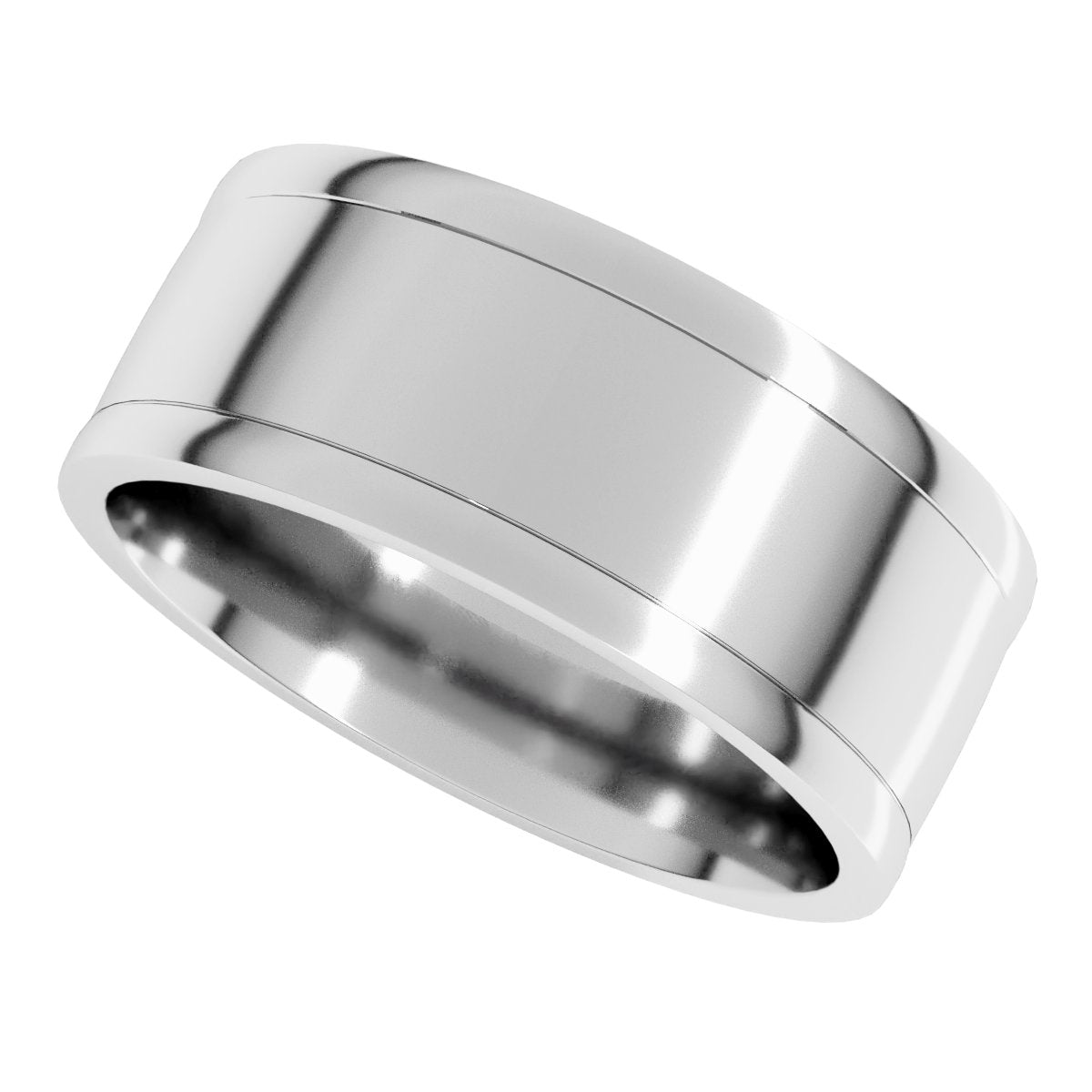 Round-Edge Grooved Comfort-Fit Half Round Band