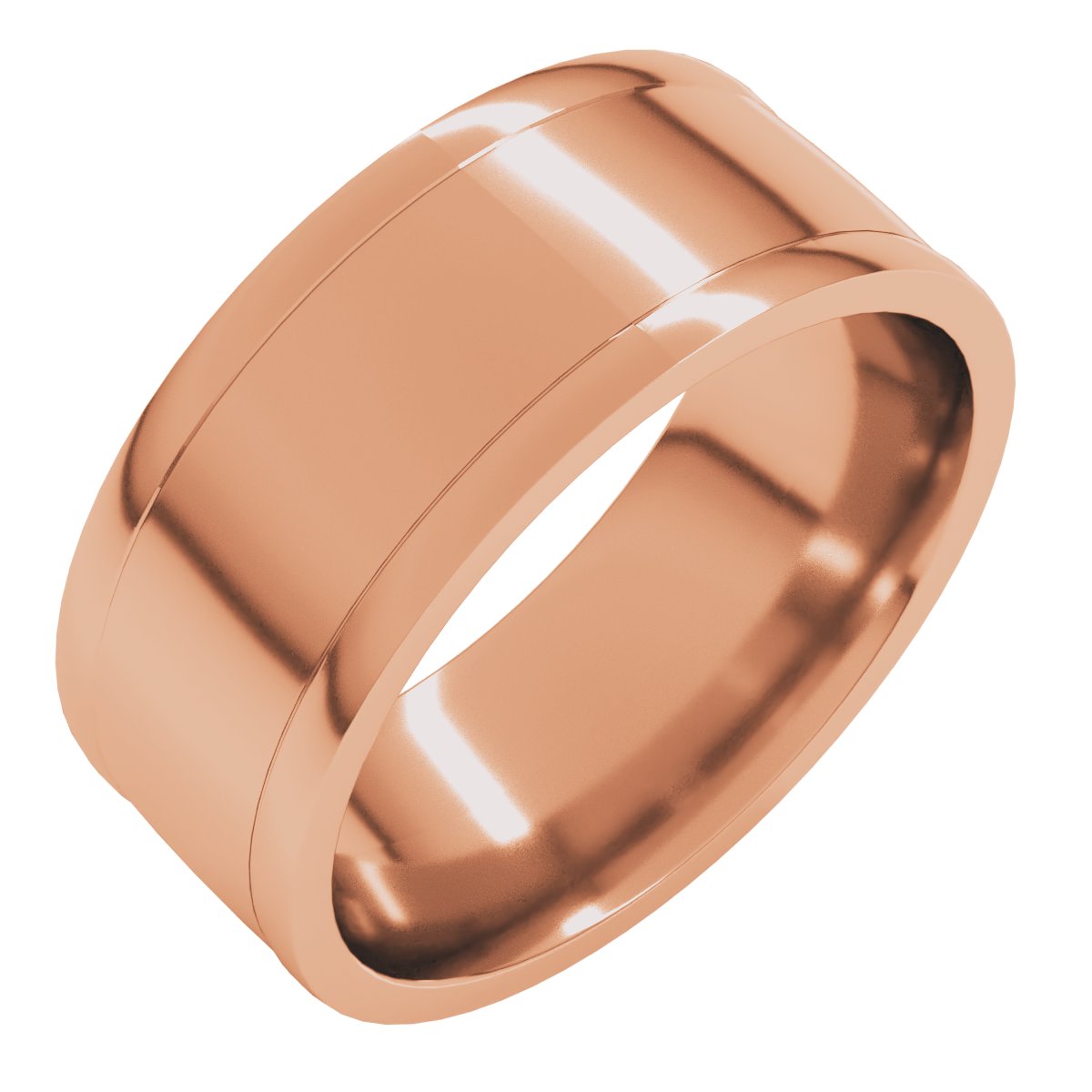Round-Edge Grooved Comfort-Fit Half Round Band