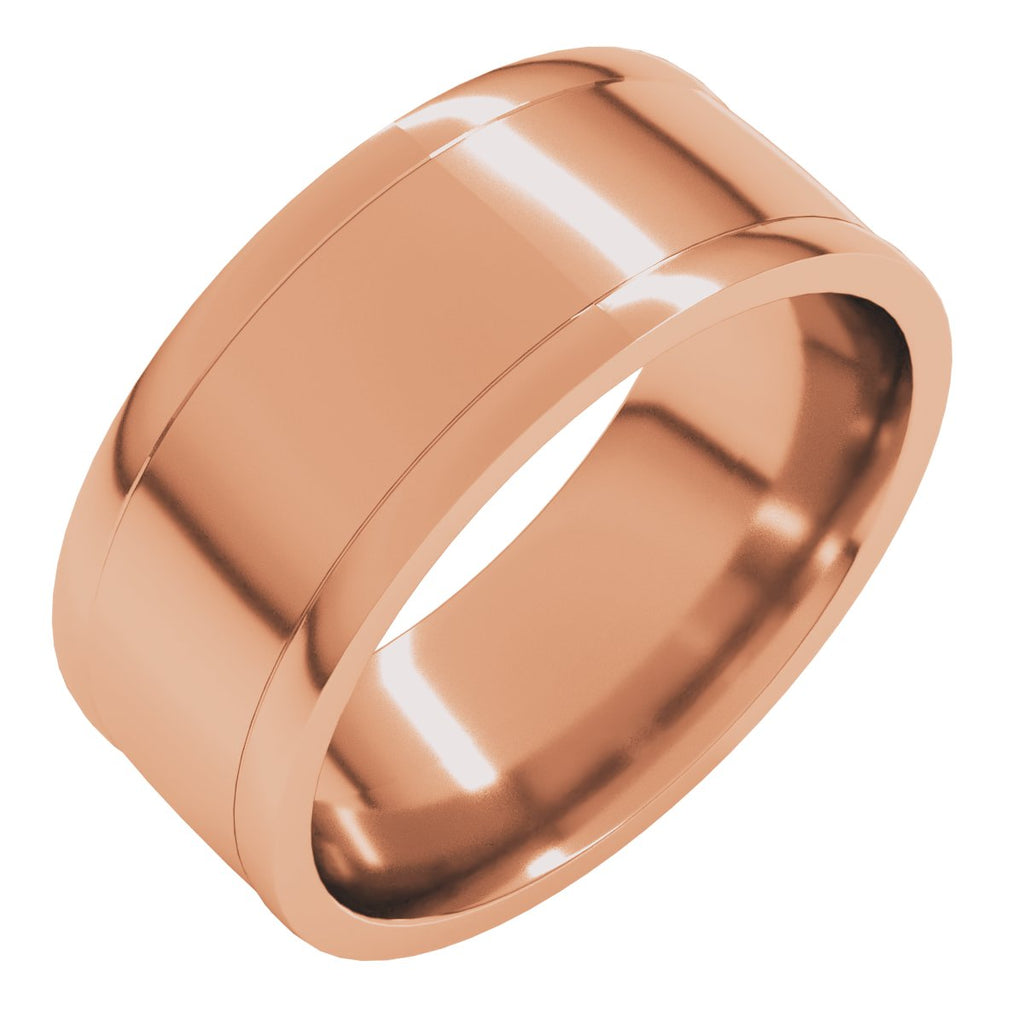 Round-Edge Grooved Comfort-Fit Half Round Band