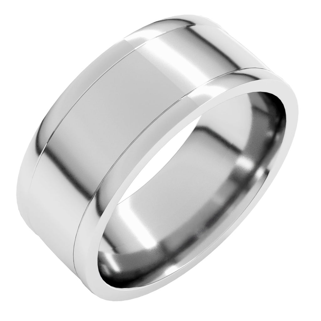 Round-Edge Grooved Comfort-Fit Half Round Band