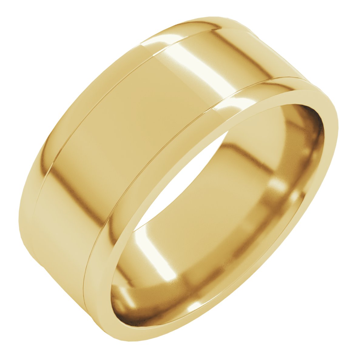 Round-Edge Grooved Comfort-Fit Half Round Band