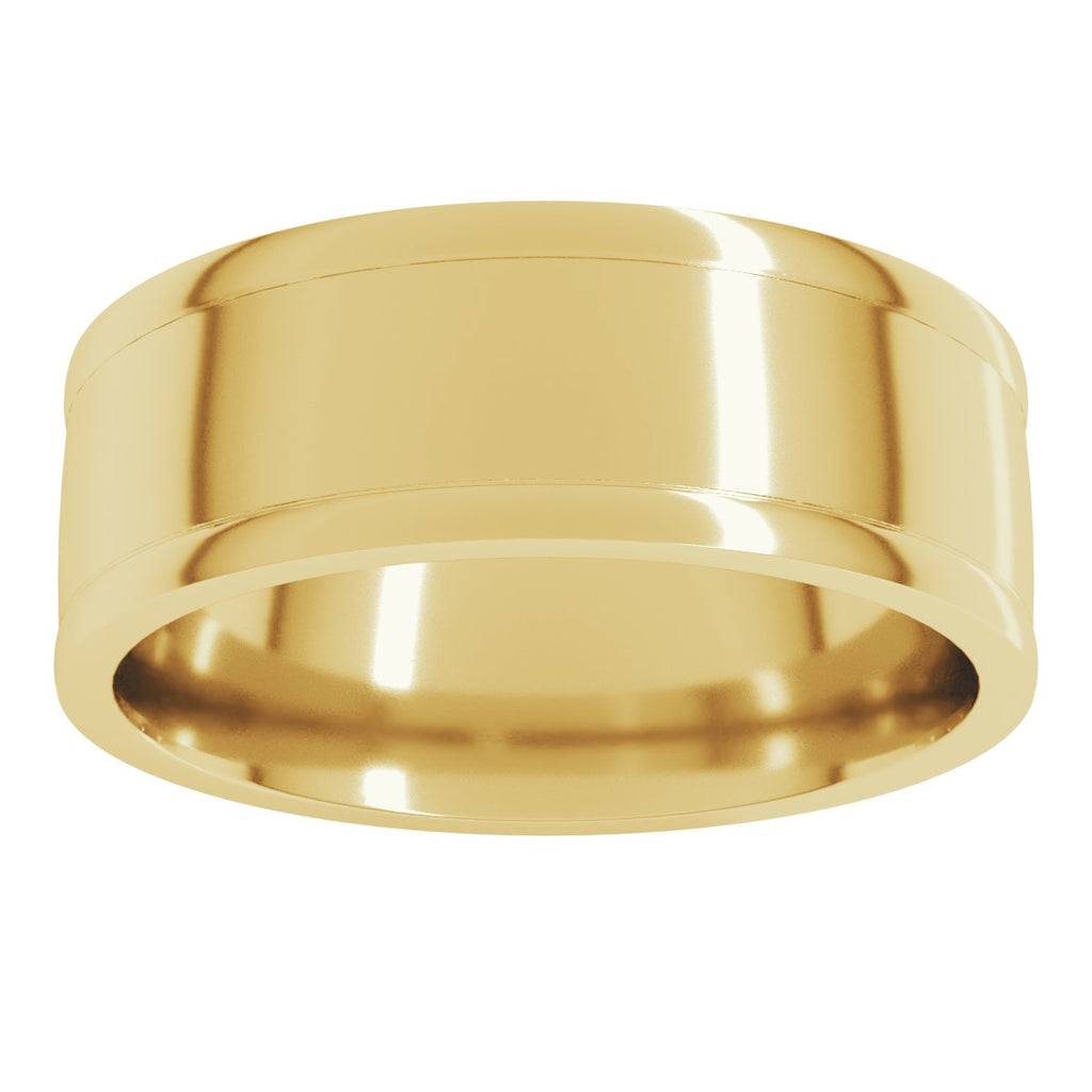 Round-Edge Grooved Comfort-Fit Half Round Band