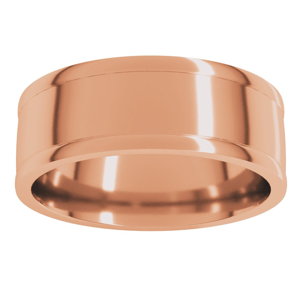 Round-Edge Grooved Comfort-Fit Half Round Band