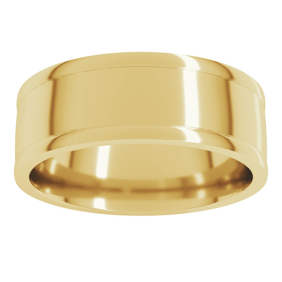 Round-Edge Grooved Comfort-Fit Half Round Band