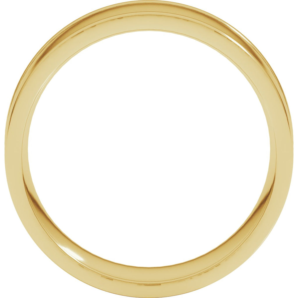 Round-Edge Grooved Comfort-Fit Half Round Band