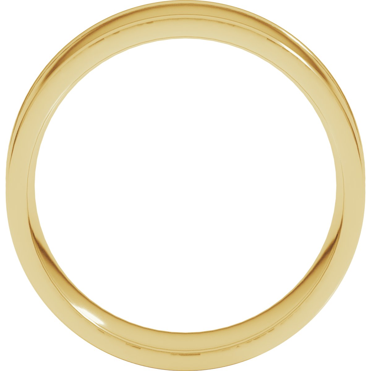 Round-Edge Grooved Comfort-Fit Half Round Band