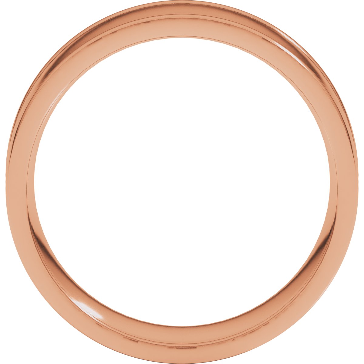 Round-Edge Grooved Comfort-Fit Half Round Band