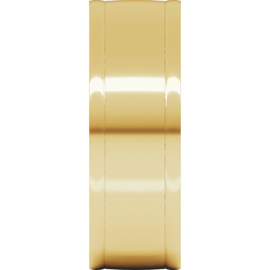 Round-Edge Grooved Comfort-Fit Half Round Band
