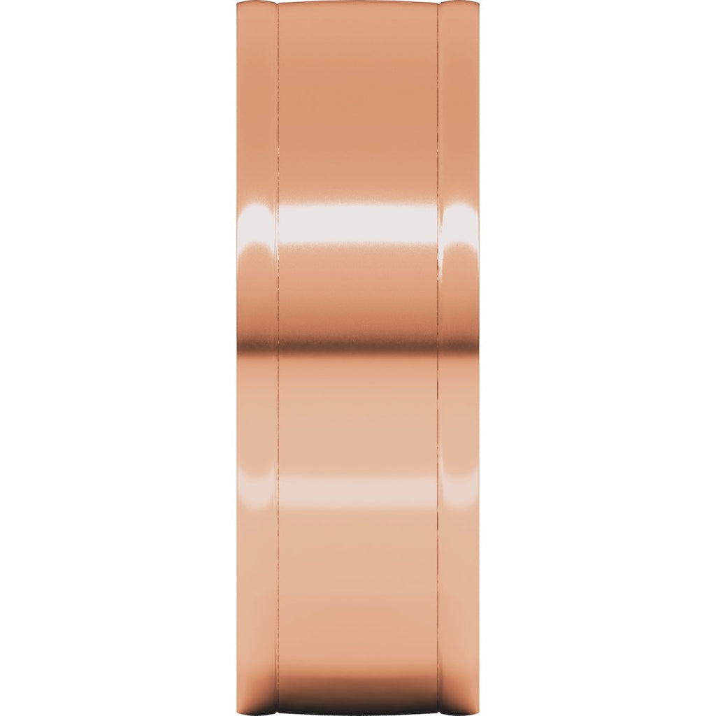 Round-Edge Grooved Comfort-Fit Half Round Band