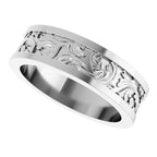 Sculptural Flat Band with Bead Blast Finish