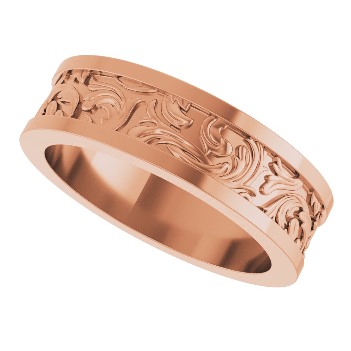 Sculptural Flat Band with Bead Blast Finish